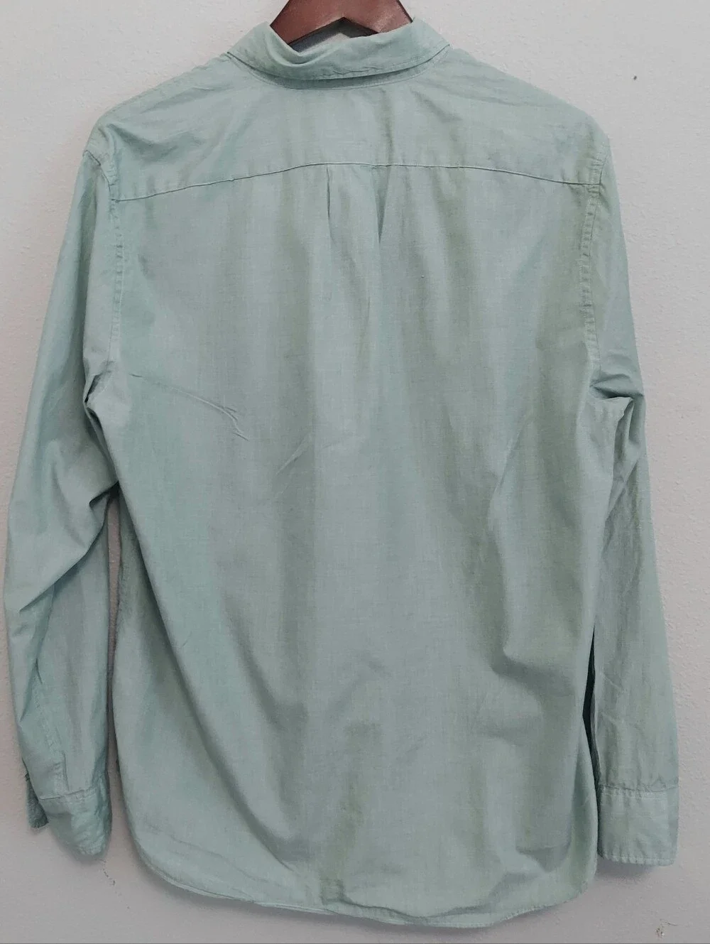 J Crew Secret Wash Classic Cotton Poplin Button Up Shirt Lampost Green Men Large